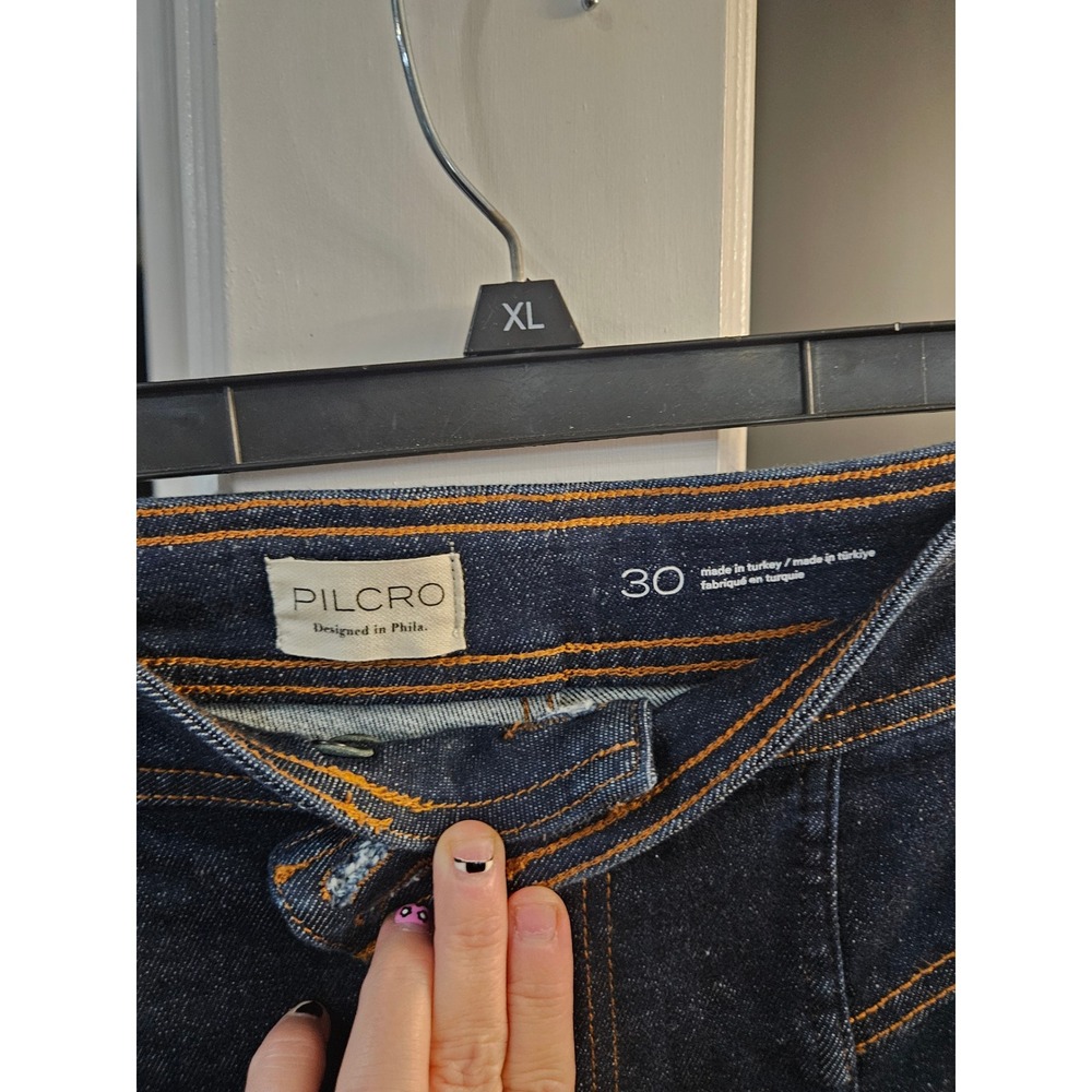 PILCRO Designer Dark Wash High Rise Flare Jeans Women's Size 30 Made in Turkey - Picture 3 of 3